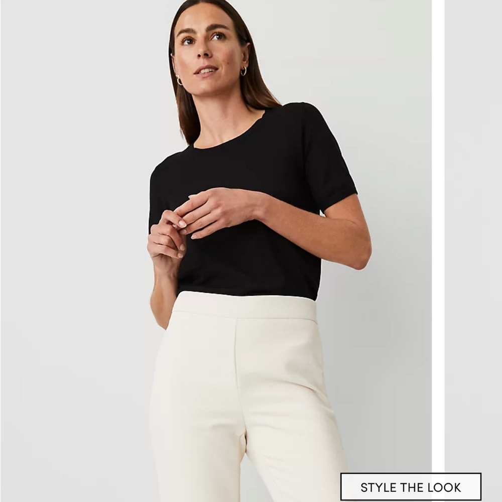 Ann Taylor easy sweater tee NWT black